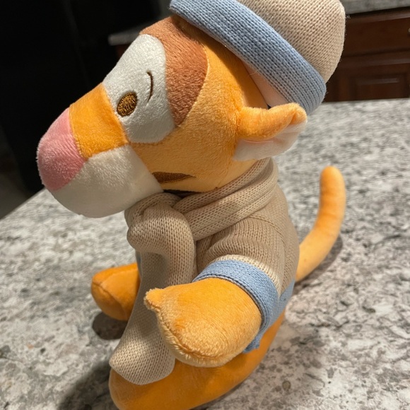 Disney Winter Tigger Plush in Blue and Cream with sweater, scarf and hat. SOFT! - Picture 2 of 7
